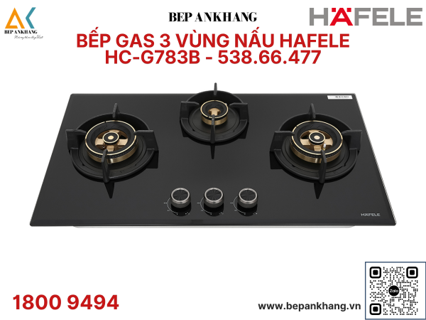 Bếp gas 3 vùng nấu Hafele HC-G783B - 538.66.477 